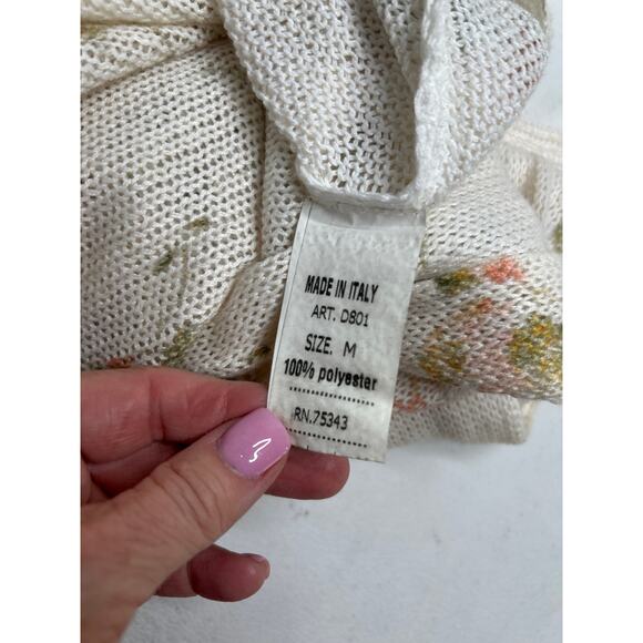 Anna Melani lightweight Dolman sleeve floral sweater made in Italy size M - Picture 4 of 5